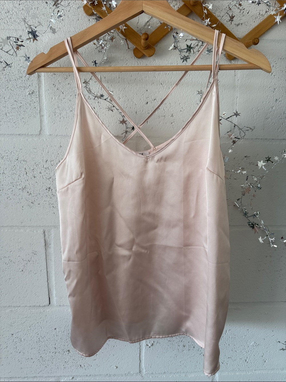 Silky cross back strap camisole